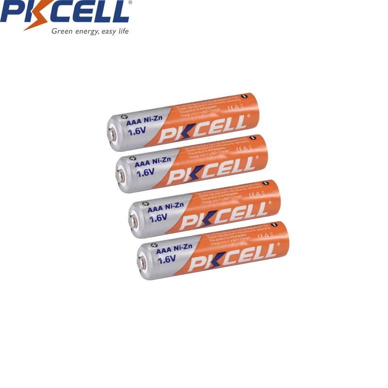 

4PC PKCELL AAA battery 1.6V Ni-Zn AAA Rechargeable Batteries nizn AAA battery 900mWh and battery Charger for AA/AAA NIZN battery