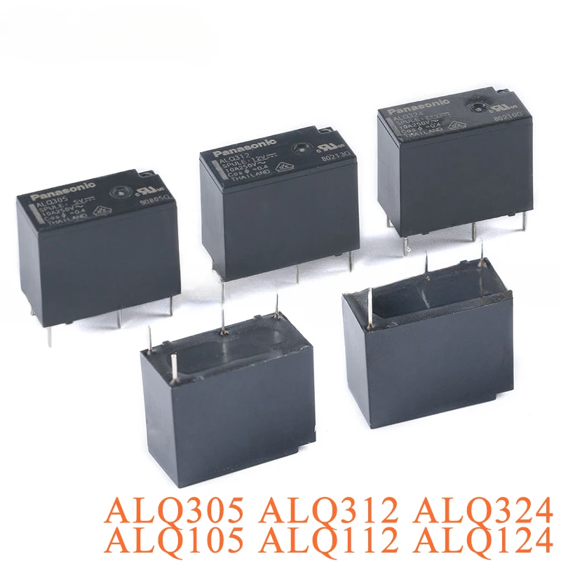 

2pcs Relay ALQ324 ALQ312 ALQ305 ALQ124 ALQ112 ALQ105 Relays 5V 12V 24V 10A 5pin/4Pins Integrated Circuit