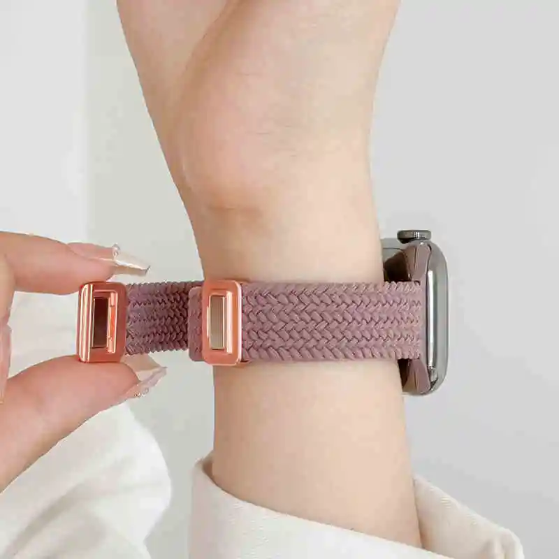 Тонкий плетеный ремешок для Apple Watch Band 40 мм 41 44 45 38 46 49 Браслет iWatch Series se 7 6 8 9 10 Ultra2