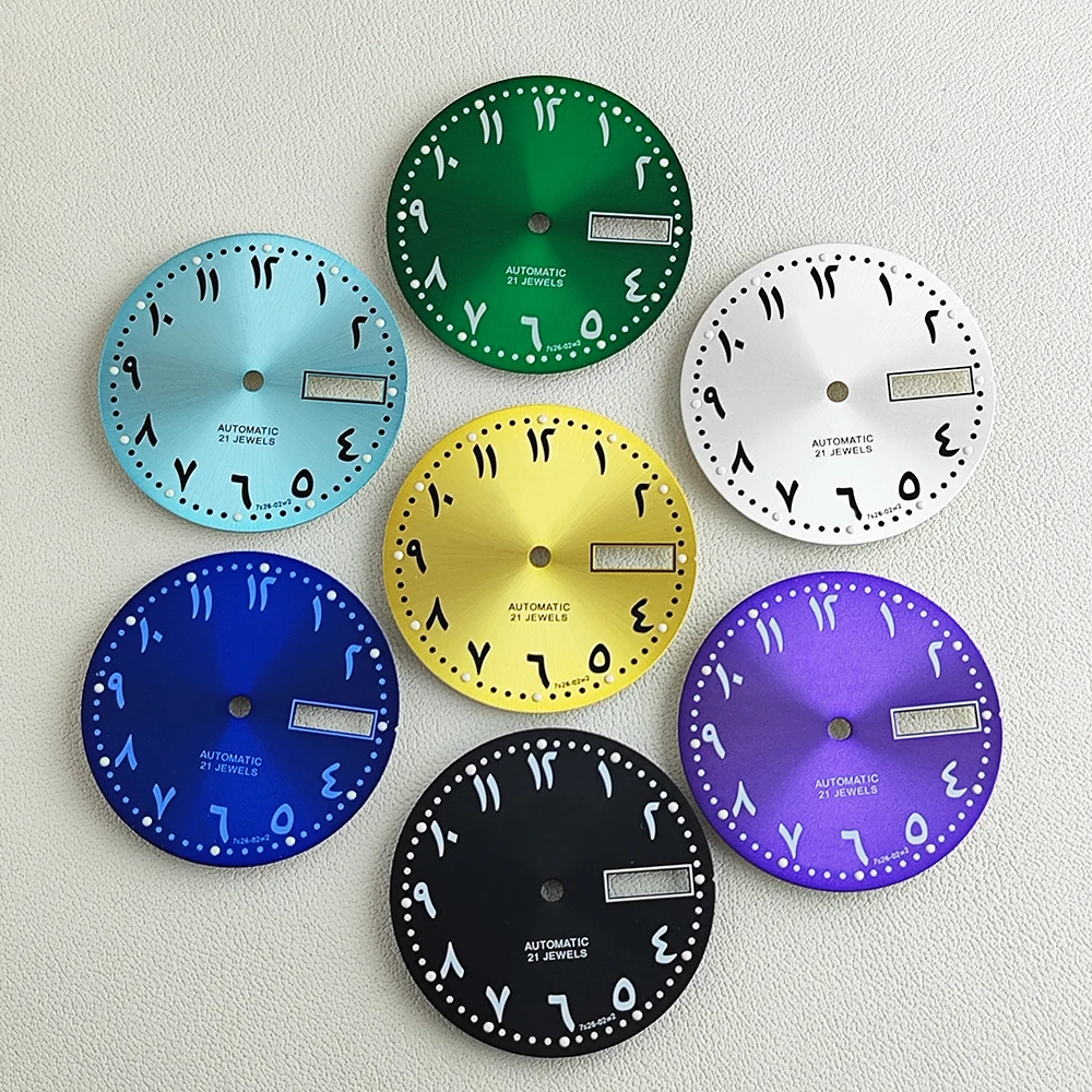 Циферблат NH36 28 5 мм арабские цифры 5-символьный S-циферблат циферблат зеленый