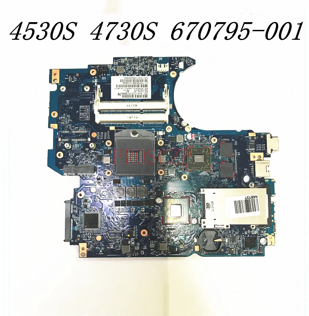 670795-001 Высококачественная материнская плата для ноутбука HP 4530S 4730S HM65 DDR3 с