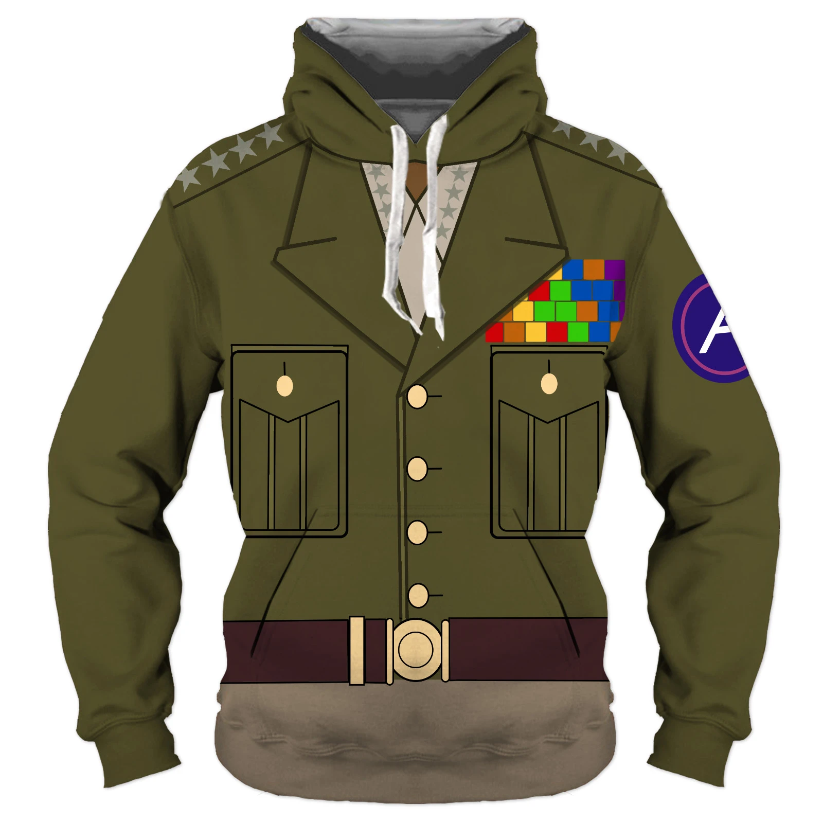 Retro Military Uniform 3D Printed Hoodies Unisex Harajuku Fashion Casual Streetwear Hooded Sweatshirt