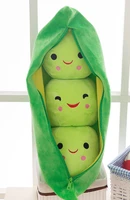 25 cm cute pods pea shape stuffed plant doll 3 beans with cloth case creative plush toy 2 colors