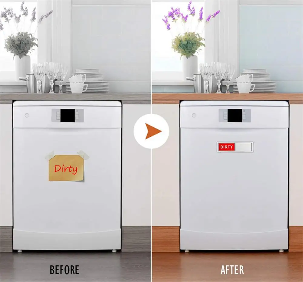 

Dishwasher Magnetic Clean Dirty Sign Room Cleaning Tips Refrigerator Magnetic Sticker Washing Machine Tape Kitchen Finishing