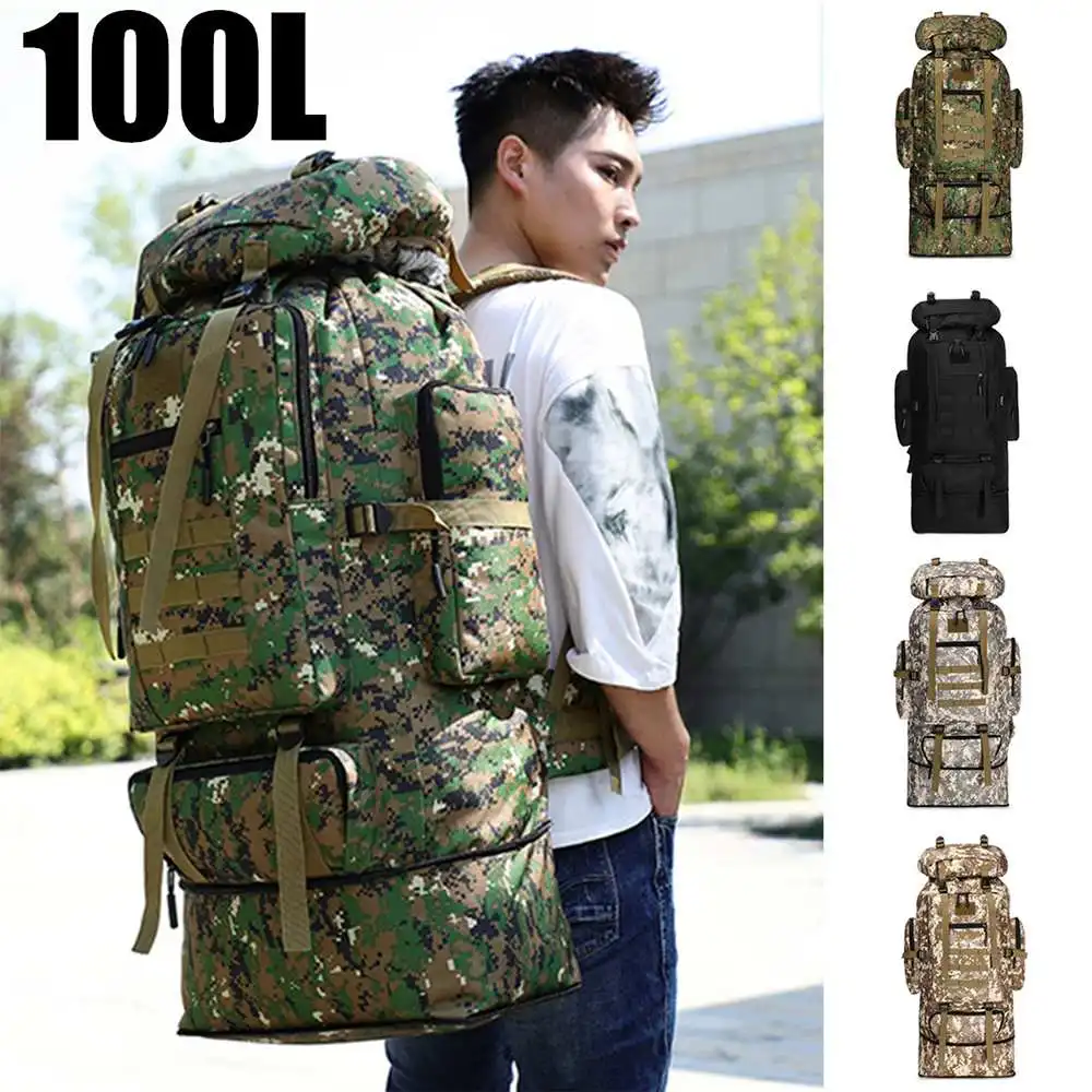

100L Outdoor Mountaineering Bags Oxford Fabric Waterproof Tactical backpack Sports Camping Hiking Trekking Fishing Hunting Bags