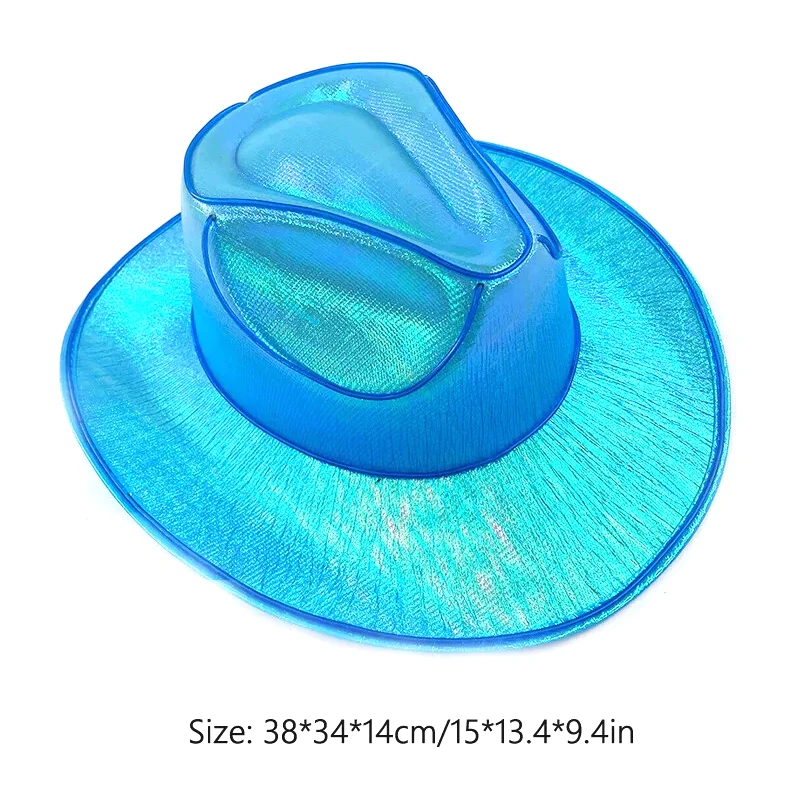 Rave Glowing Light Up Bar Cowboy Hat LED Luminous Bride Cowgirl Cap NightClub Bachelor Party Props Neon Festival Supplies
