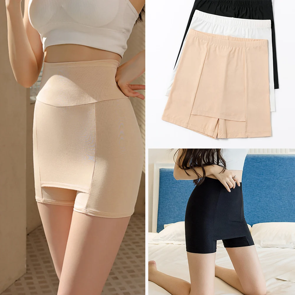 

Ice Silk Blocking Anti Embarrassment Double Layer Safety Pants Ice Silk Compartment Women's Shorts Anti Light Wearing Leggings