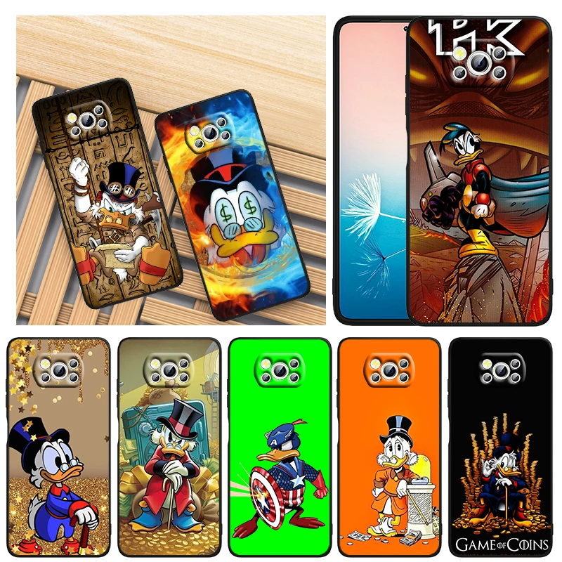 

Fashion Disney Donald Duck Phone Case For Xiaomi Mi Poco X4 X3 NFC F4 F3 GT M5 M5s M4 M3 Pro C40 C3 5G Funda Black Cover