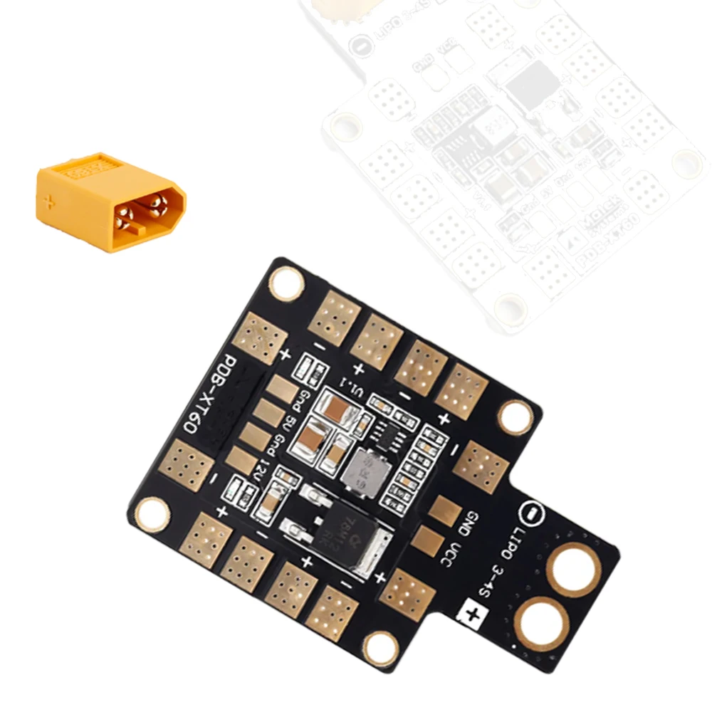 Matek Systems PDB XT60 с BEC 5V &amp 12V медная для радиоуправляемого вертолета FPV квадрокоптера