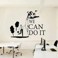 we can do it quotes wall decals motivational teamwork office decoration stickers removable vinyl livingroom murals hj1254