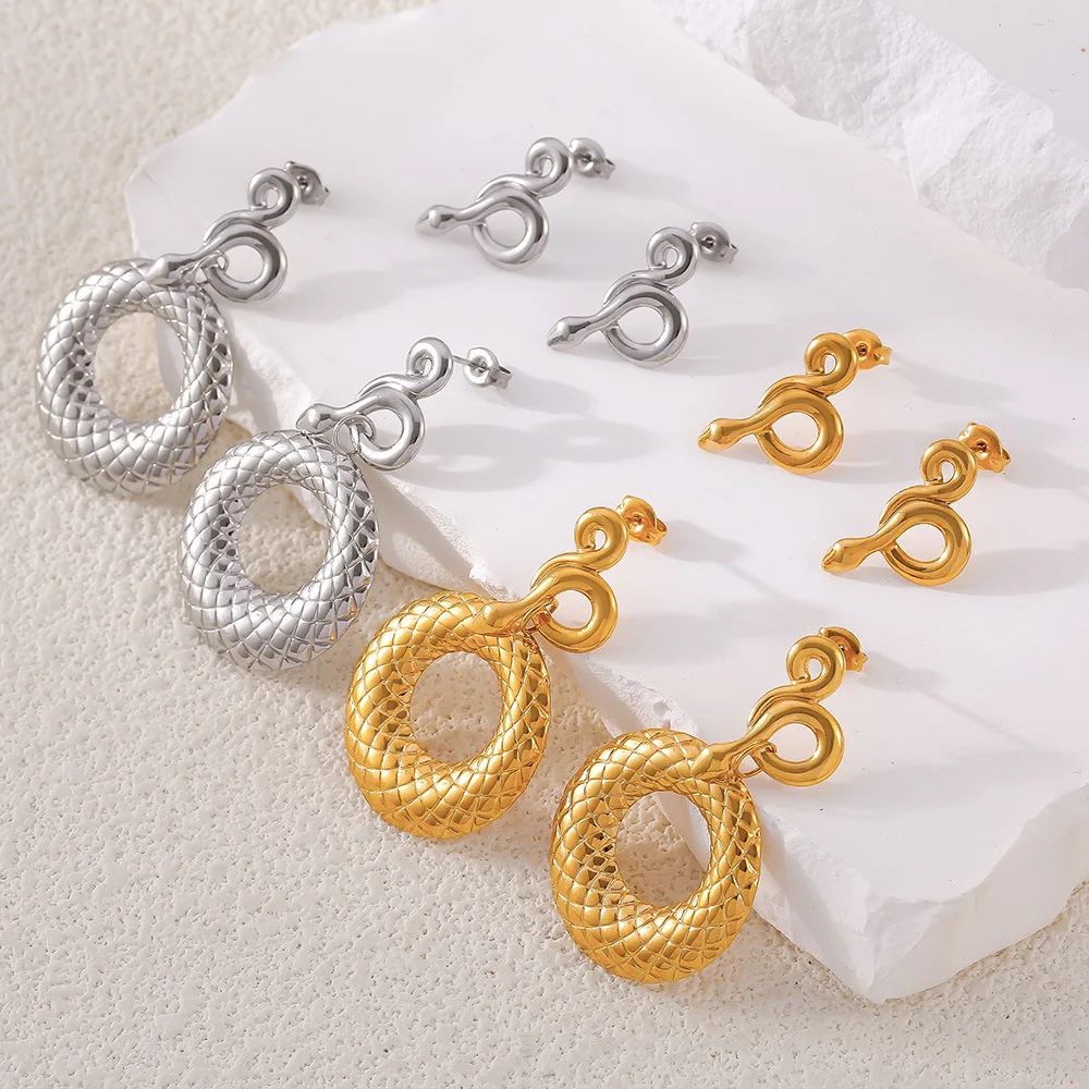 Крутые серьги в виде змеи для женщин роскошные винтажные позолоченные