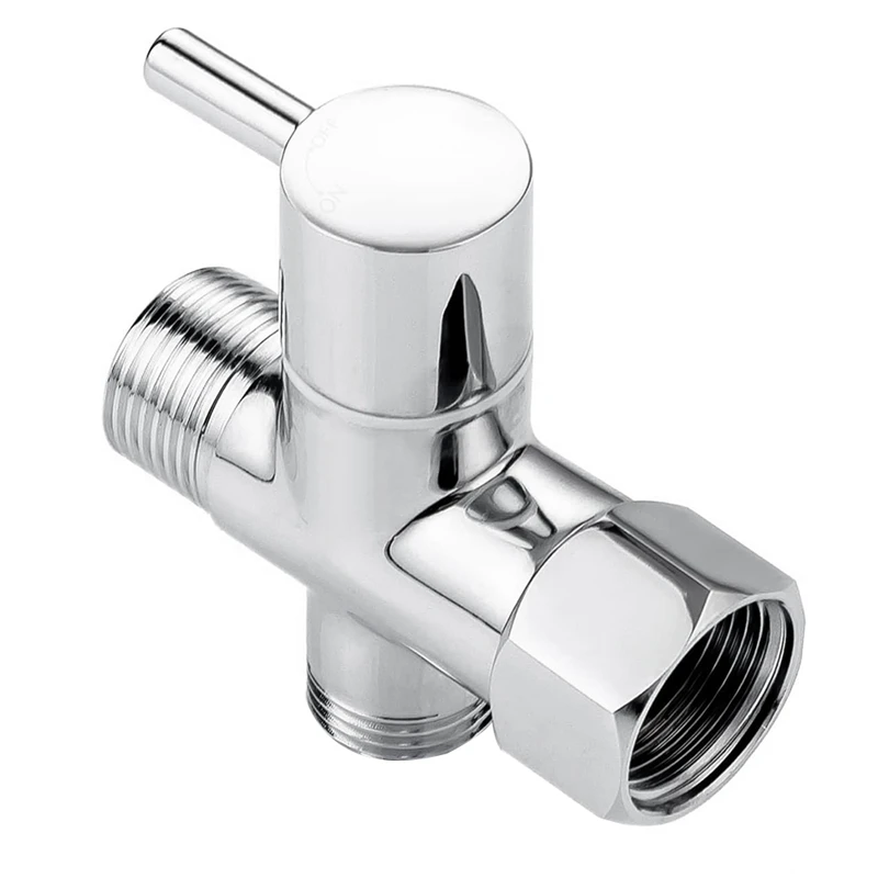 Arofa Brass T Adapter With Shut-Off Valve 3-Way Tee Connector 7/8In X G1/2 For Toilet Bidet Sprayer