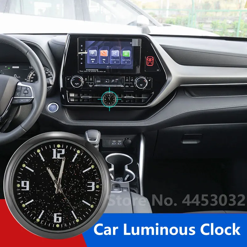 

Светящиеся мини-часы для Toyota YARiS Reiz Corolla Prius Highlander, кварцевые универсальные автомобильные часы, электронные украшения, аксессуары