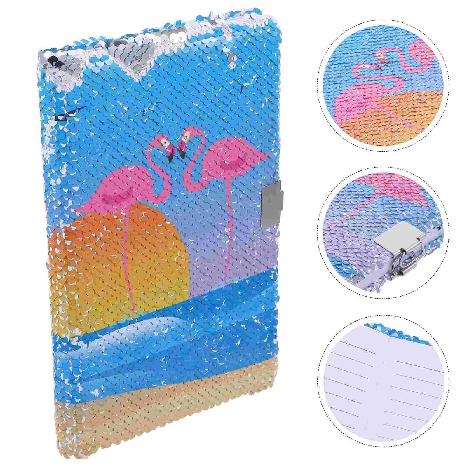 

Notebook Notepad Diary Sequin Book Notebooks Girls Lock Lovely Writing Decorative Journal Glitter Students Girl Children Novelty