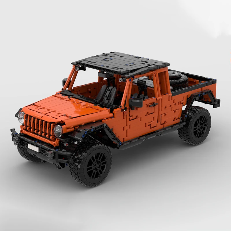 Фото 2019 деталей MOC Technical Jeep Wrangler JK8 - модель B-Model, строительные блоки, коллекция 