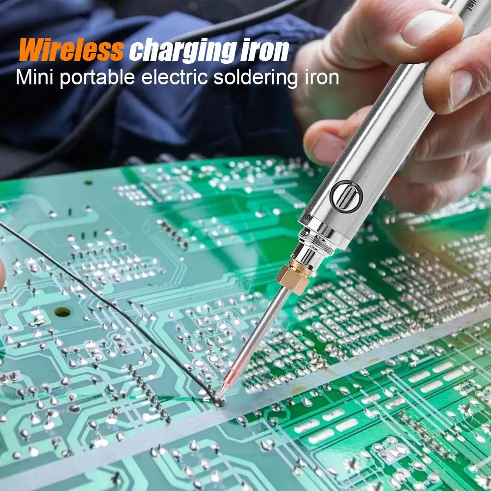 

5V 8W Mini Portable Wireless USB Rechargeable Soldering Alloy 10 Second Timeout Protection Iron Pen Welding Set 115x17x17mm