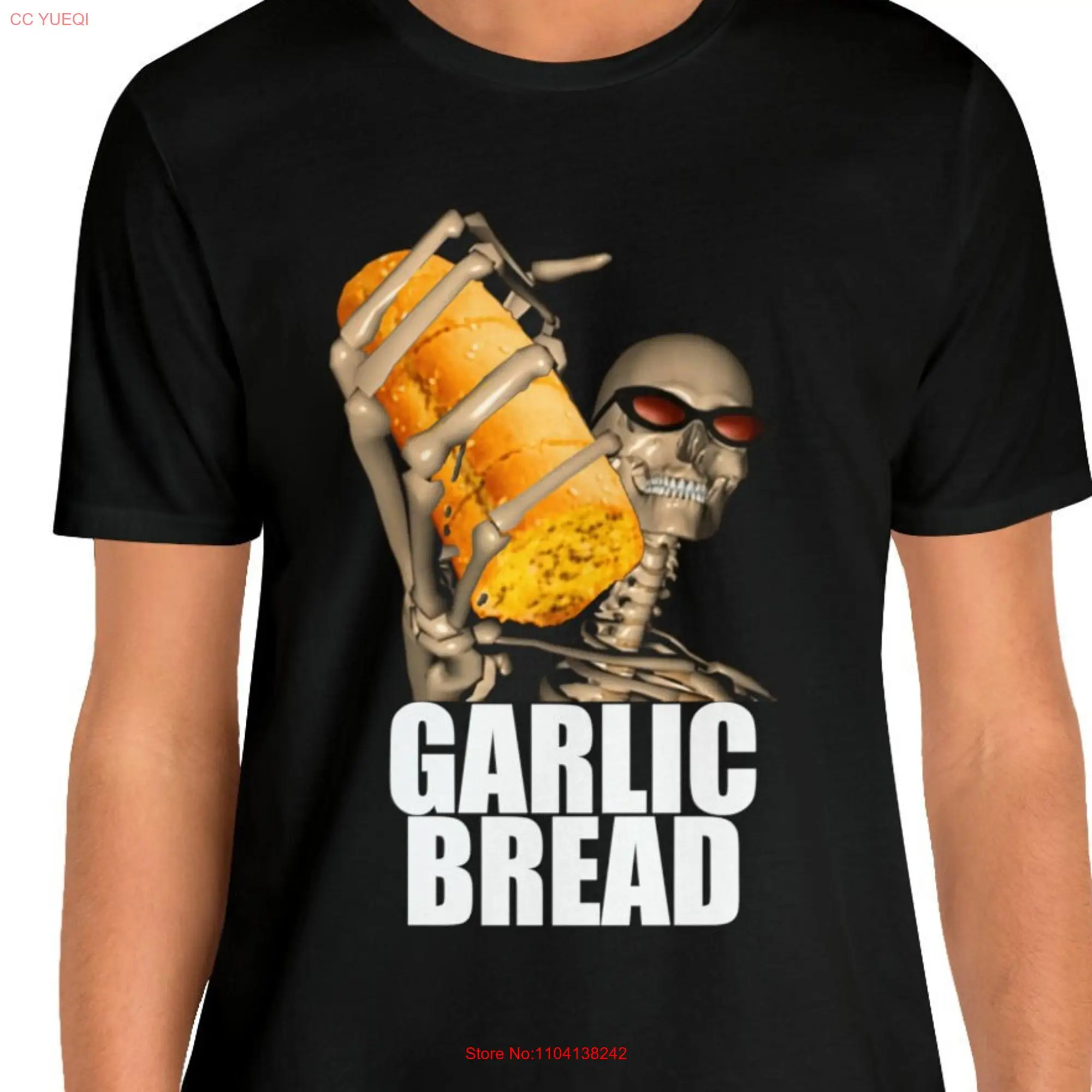 Футболка с изображением чеснока хлеба забавными длинными или короткими рукавами