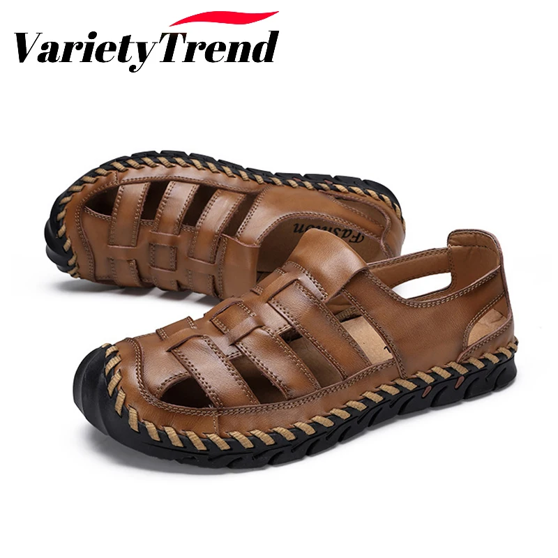 

Men's Sandals 2022 Summer New Light And Comfortable Hollow Beach Shoes Large Size Men's Leather Shoes 38-48