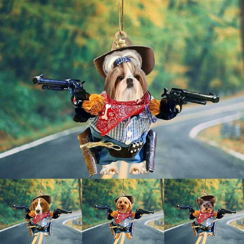 

1PC 32Styles Dog Cute Funny Hanging Ornament Car Rear View Mirror Cartoon Animal Key Chain Pendant Backpack Decor Accessories