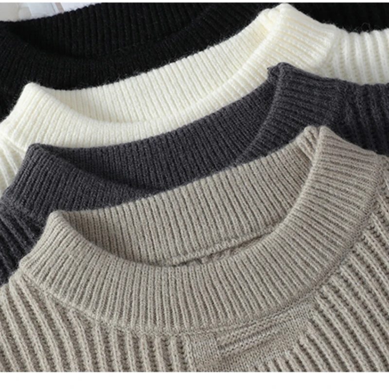 Осень-зима 2024 новый повседневный мягкий теплый толстый вязаный свитер для мужчин