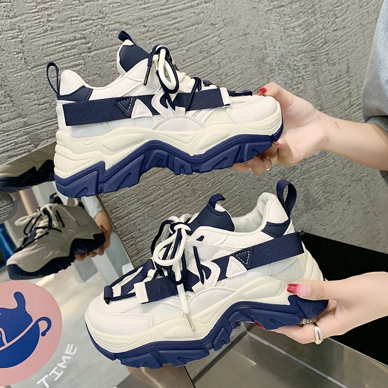 

Массивные кроссовки 2022, женские модные кроссовки, сетчатые дышащие кроссовки на шнуровке для женщин