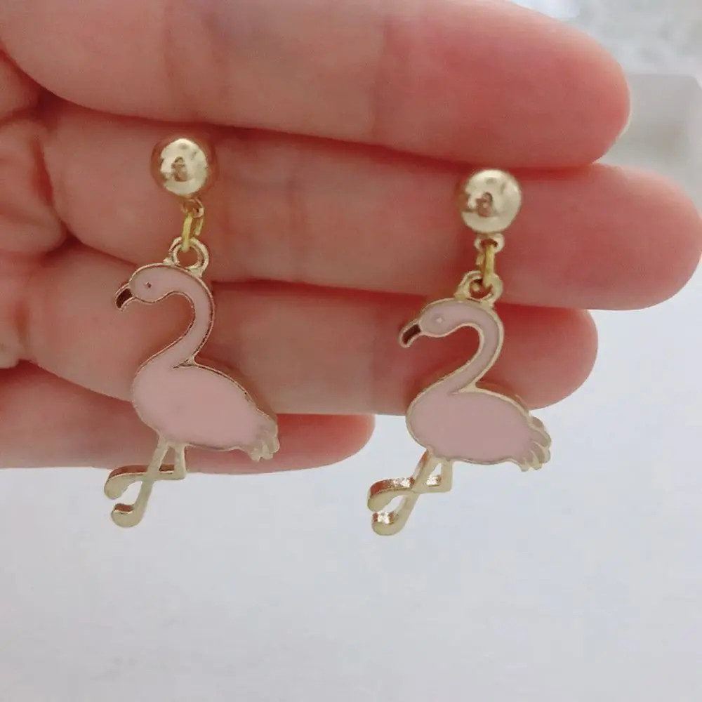

10 Pcs DIY Pendants Lovely Flamingo Pendants Metal Enamel Necklace Earrings Decor Exquisite Jewelry Making Accessories