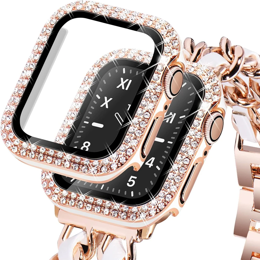 Стекло и крышка для Apple Watch Φ 40 мм 44 45 41 42 38 фото защита экрана iWatch Series 9 8 3 6 SE 7 5 4 2