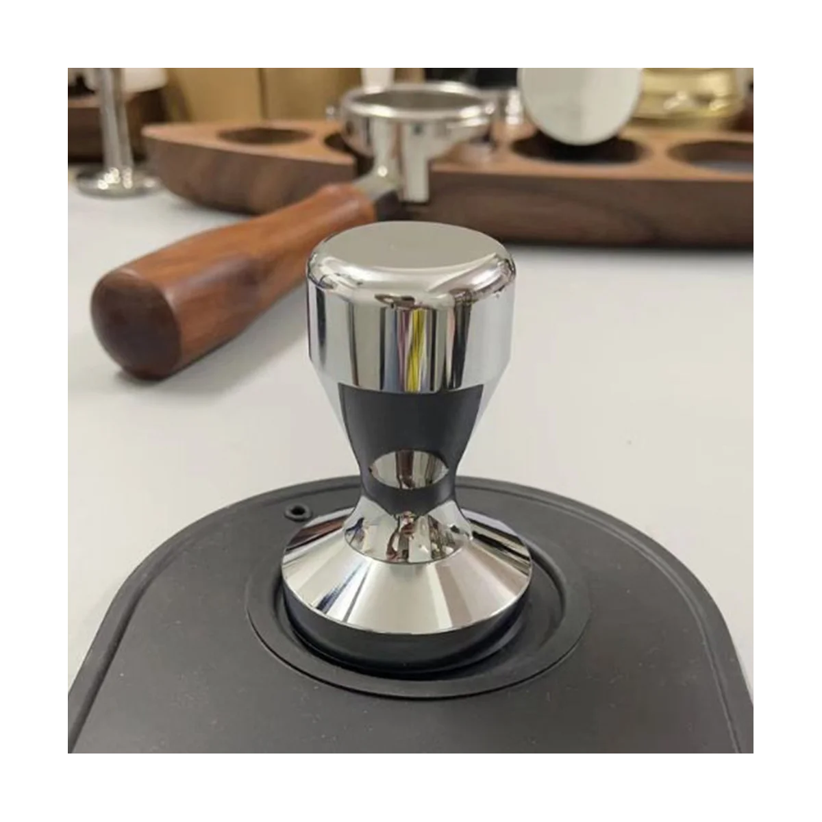 

Coffee Tamper Flat Base Solid Stainless Steel Espresso Coffee Maker Calibrated Pressure Pressed Hammer(58Mm)