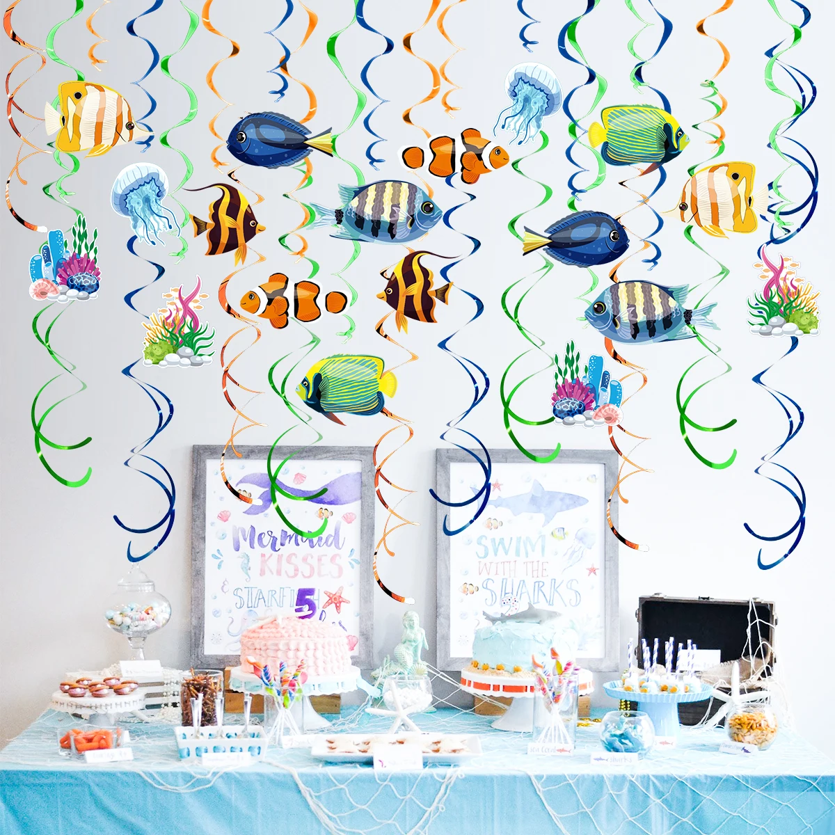 

Спиральный баннер с тропическими рыбами, набор из 30 штук