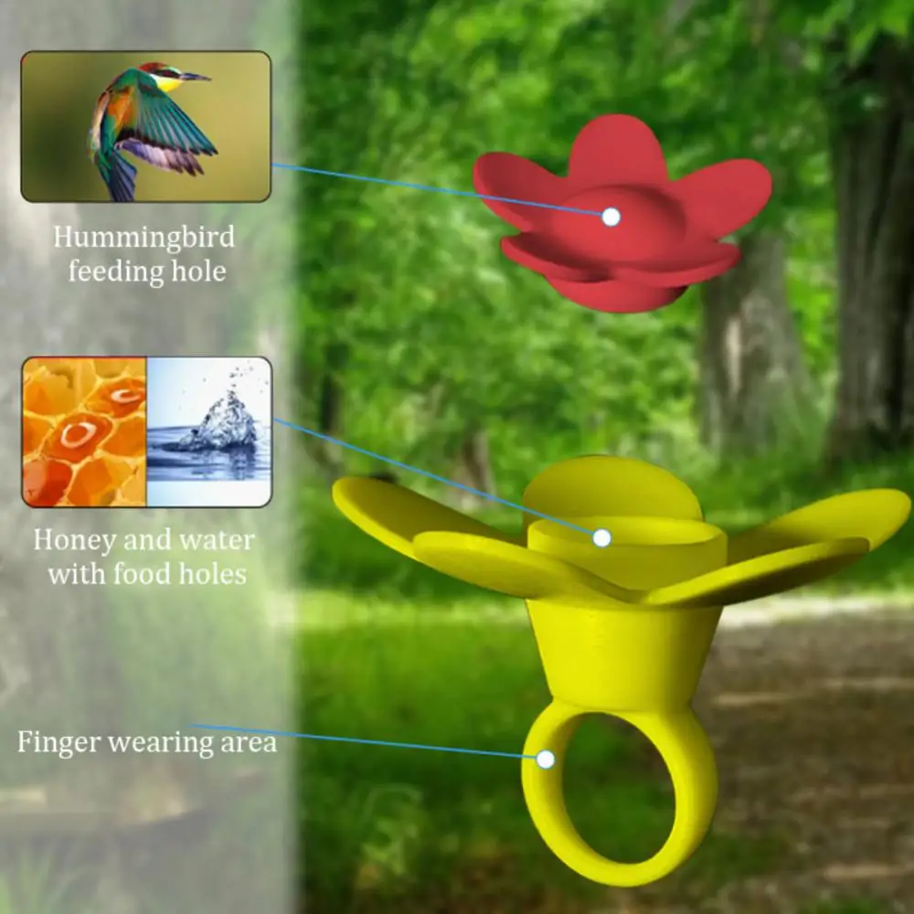 

Bird Ring Convenient Feeding Simple Operation Bird Supplies Wearable Bird Feeder Bird Feeder Tray Feeding Box Safe