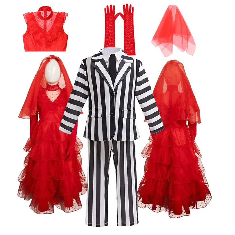 Костюм в черно-белую полоску для мальчиков брюки и рубашка