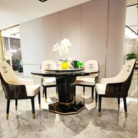 italian luxury designers high end rock table household small apartment modern simple rectangular dining table and chair combi