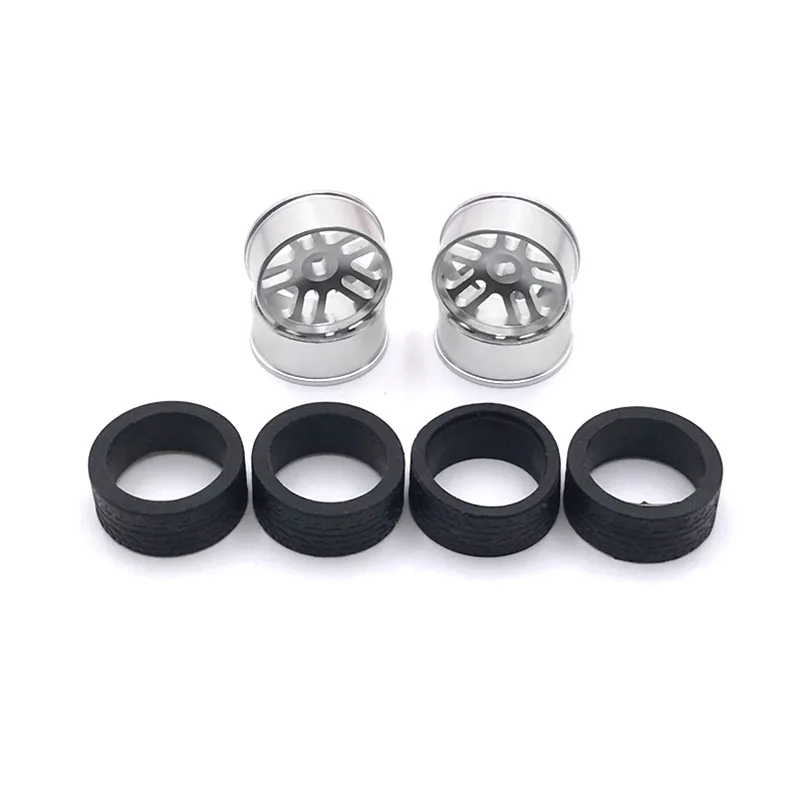 WLtoys 284131 K989 K969 iw04m MINI-Q MINI-Z RC Car, Metal Upgrade Parts Drift Wheel & Soft Tire Skin Set, Modified Parts images - 6