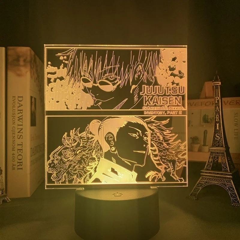 

3D ночник juютсу Kaisen Gojo Satoru, светодиодный креативный декоративный светсветильник льник для спальни, фигурка японского аниме, лампа для спальн...