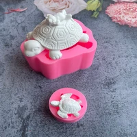 cartoon animal turtle shape silicone mold diy fondant chocolate cupcake decor baking tools for candle soap clay gumpaste mould