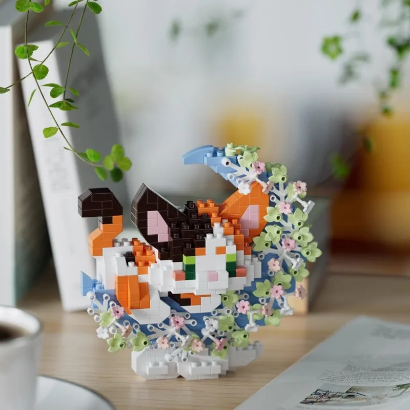 Цветок Луны Sanrio Cinnamoroll Мини Строительные Блоки Лосто Кошка Собака Лиса 3D Модель