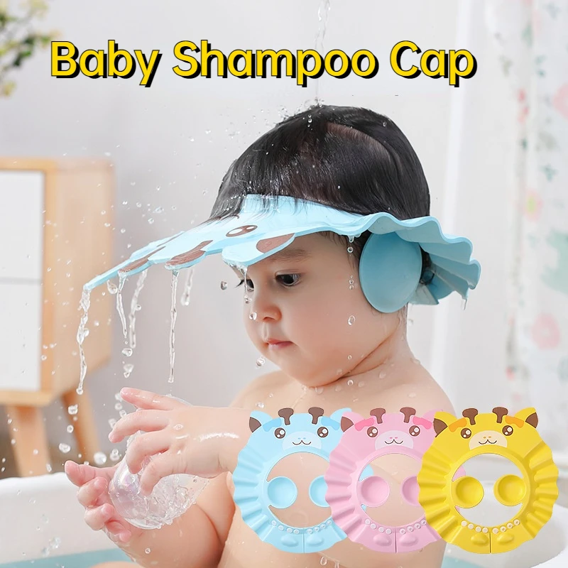 Chirdren Shower Shampoo Cap Bath Kids Bath Visor Hats Adjustable Shield Waterproof Bathing Bath Protect Kids Hats Dropshipping