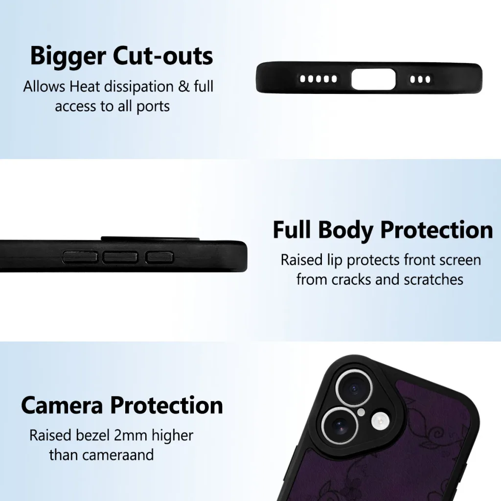 Чехол для телефона iPhone 16 Pro Max Plus силиконовый чехол кожи Whimsigoth фиолетовые лозы