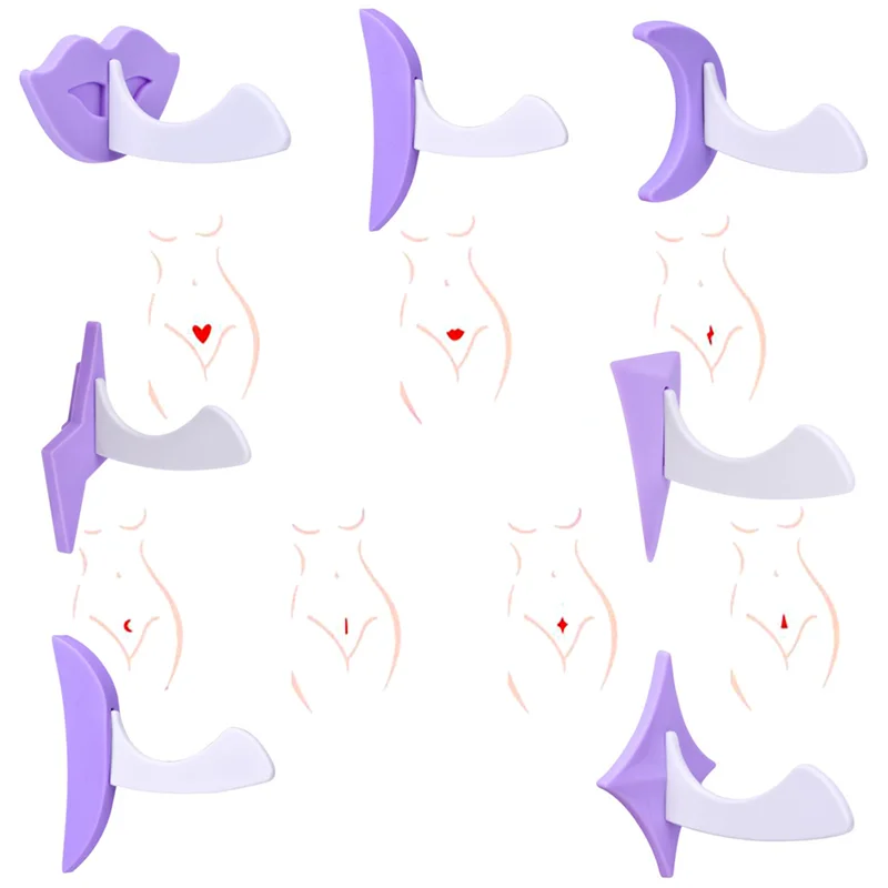 

9Pcs Bikini Privates Shaving Stencil Set Female Pubic Hair Trimmer Shaver