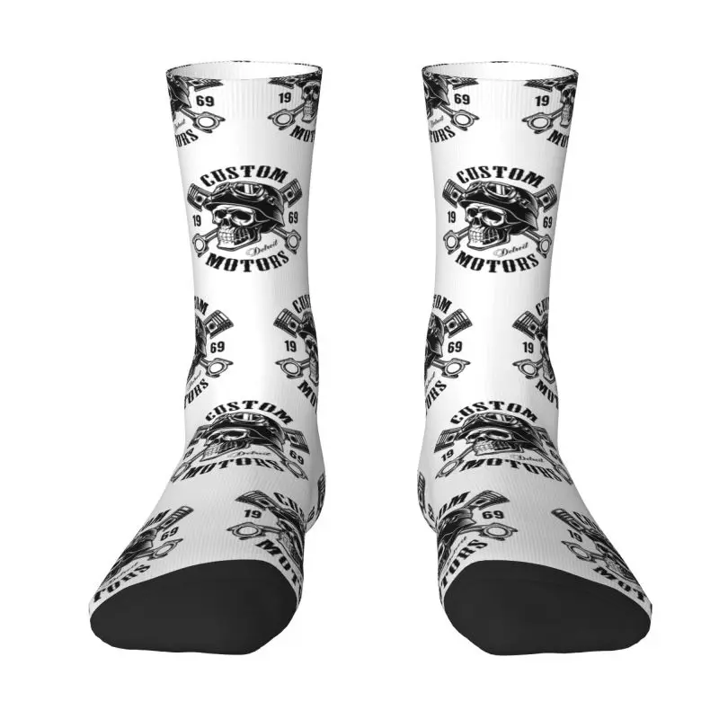 

Kawaii Rockabilly, череп, байкерские носки для мужчин и женщин, теплые, 3D печать, футбольные спортивные носки