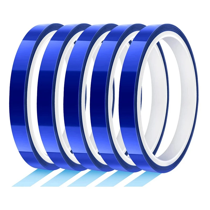 

5 Rolls 10Mm X33 (108Ft) Heat Tape, High Temperature Heat Resistant Tape For Sublimation On Coffee Mugs, HTV Craft