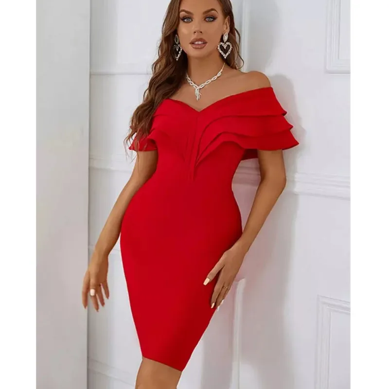 

Women Sexy Mini Fashion Overlapping Edges Slim Bandage Dress 2022 Summer Rayon Elegant Bodycon Sleeveless Evening Party Dress