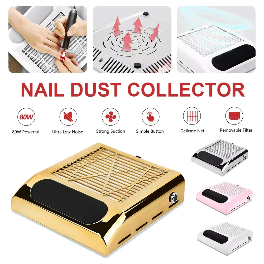 

NEW2023 80W High Nail Dust Collector Strong Sunction With Dust Collecting Bags/Filter Low Noise Nail Vacuum Cleaner Manicure To