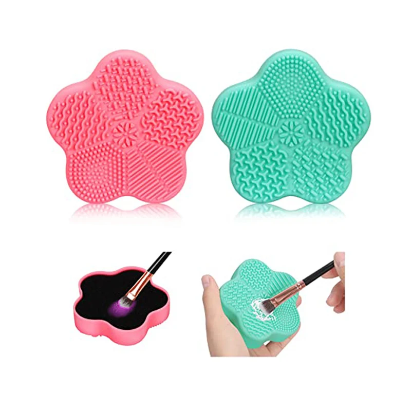 

Silicone Makeup Brush Cleaning Mat with Sponge Portable Washing Tool Cosmetic Brush 2 IN 1 Makeup Brush Cleaning Box