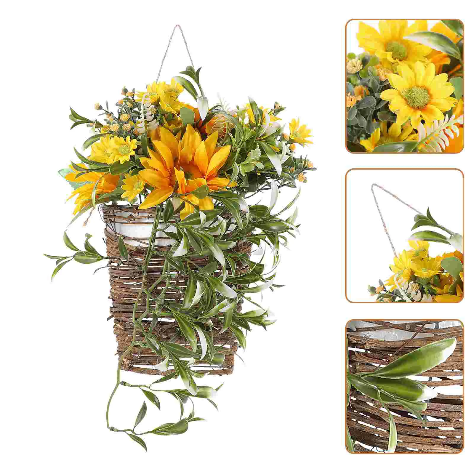 

Hanging Basket Artificial Flowers Front Wreath Fake Door Spring Garland Arrangement Flower Faux
