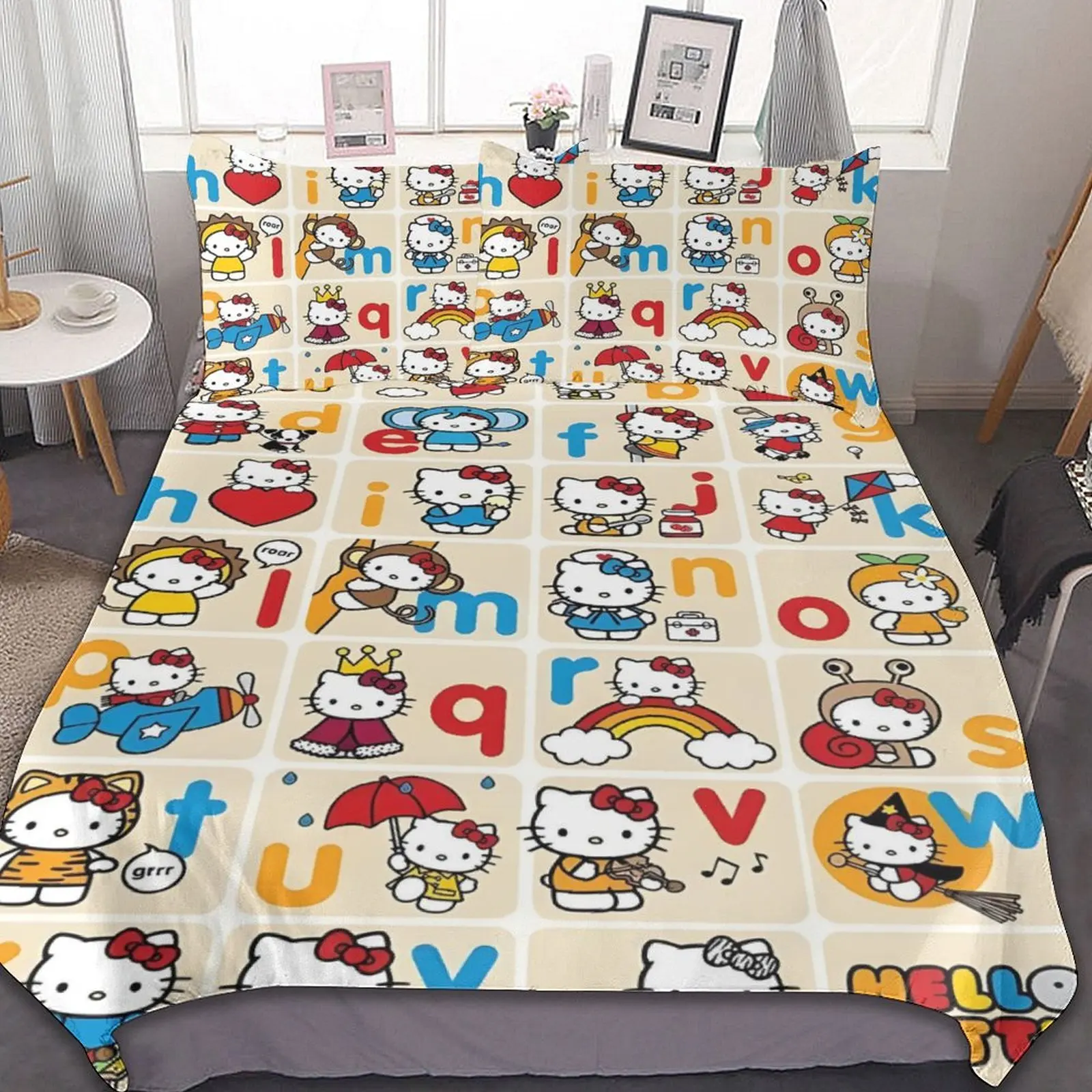 

TAKARA TOMY Sanrio Bedding Set Quilt Hello Kittys Duvet Cover Comforter Pillow Case Bedclothes Children Kid Boy Bed Bedroom Set