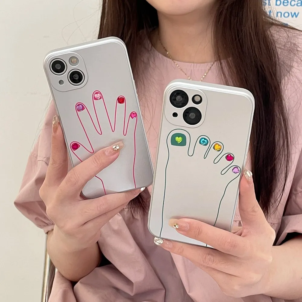 

Модный 3D Алмазный DIY чехол для телефона для дизайна ногтей для iPhone 14 13 12 11 Pro Max XR X XS Max матовое серебряное покрытие Мягкий силиконовый чехол