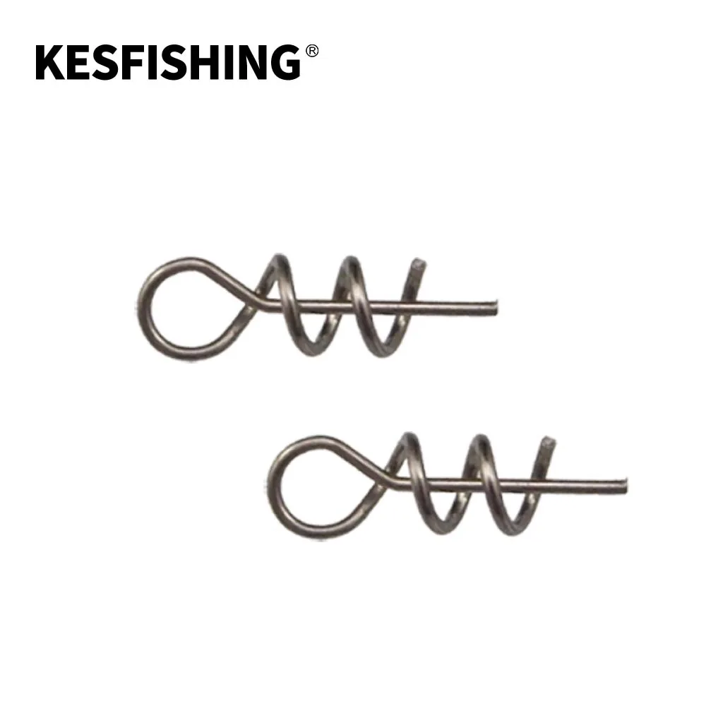 KESFISHING15mm 25mm 35mm 40mm Fishing accesorios Connector Hook Soft Bait Spring Centering Pins Fixed Latch Needle Twist