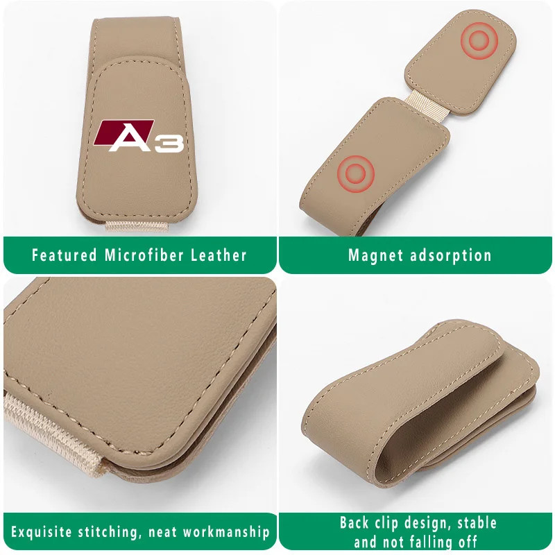 Car sunglasses clip multi-function card storage For Audi A3 A4 A5 A6 A7 A8 Q3 Q5 Q7 Q8 Accessories |