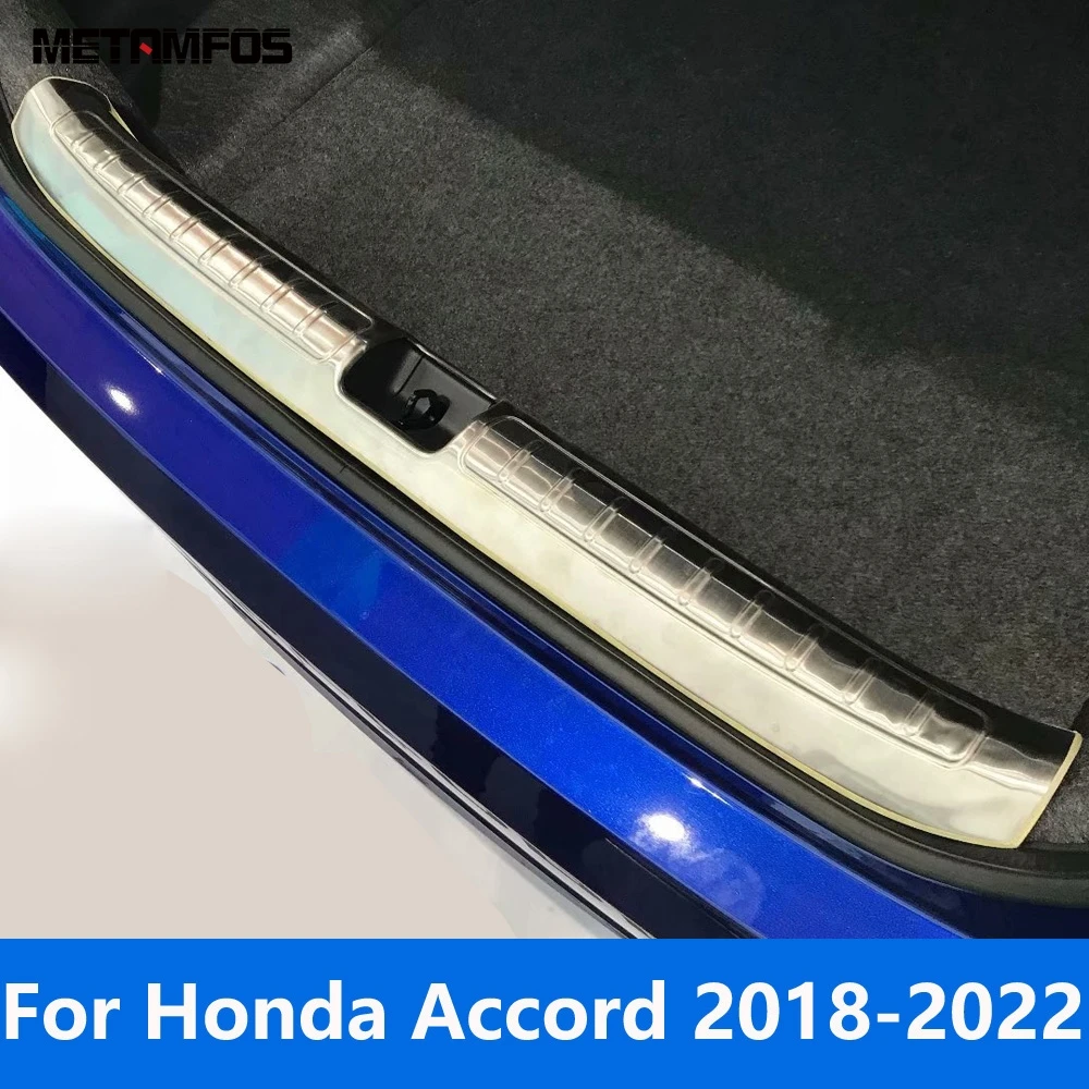 

Для Honda Accord 2018-2021 2022 внутренняя + Внешняя задняя Накладка на порог багажника двери Задний бампер защитные наклейки аксессуары автостайлинг